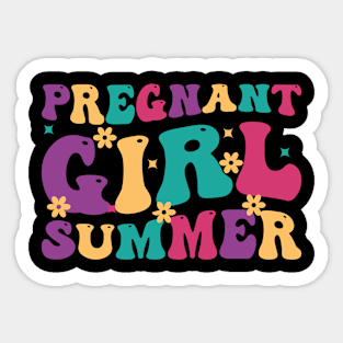 Pregnant Girl Summer Baby Shower Pregnancy Reveal Sticker